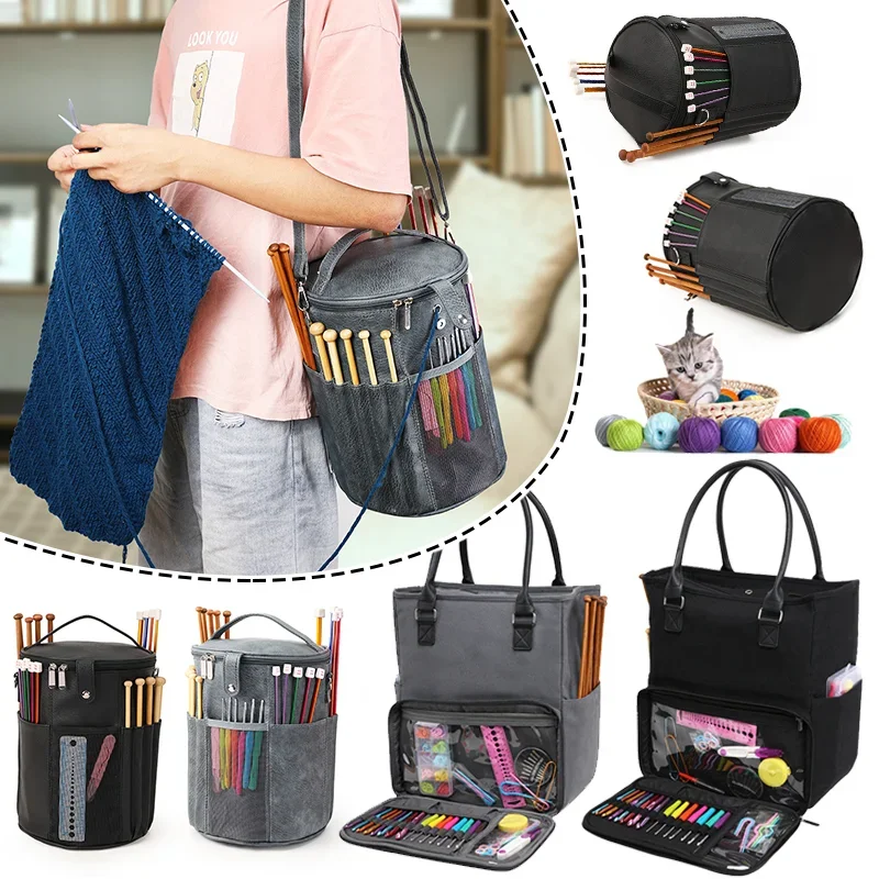 

Large Capacity Multifunctional Knitting Bag Wool Crochet Crochet Yarn Storage Bag Sewing Needle Sewing Accessories Storage Bag