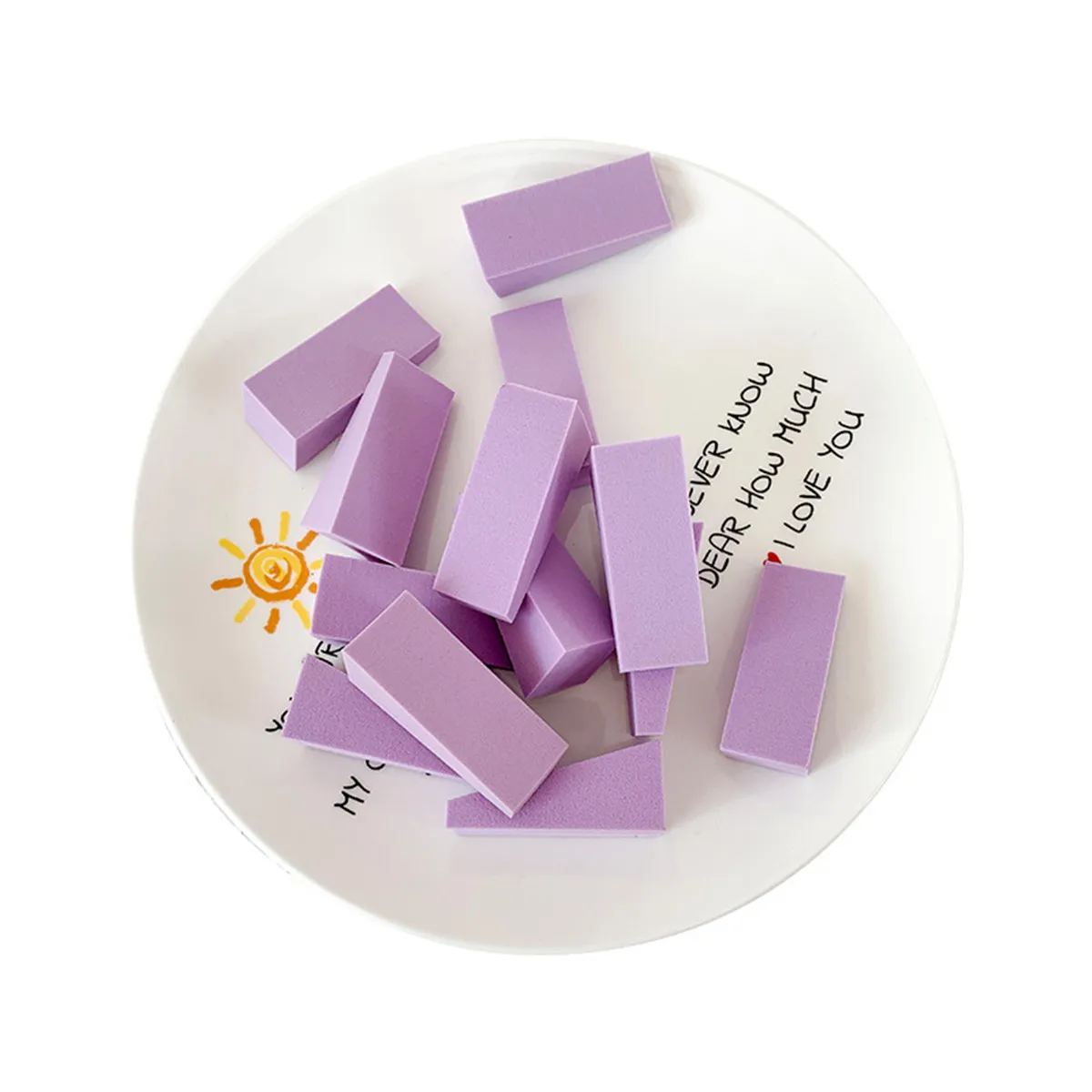 파운데이션, 블러셔, 뷰티 도구, 클리어 에지, 제어 및 블렌딩이 용이한 웨지 메이크업 스펀지 50개 네일 버퍼 메이크업 스펀지