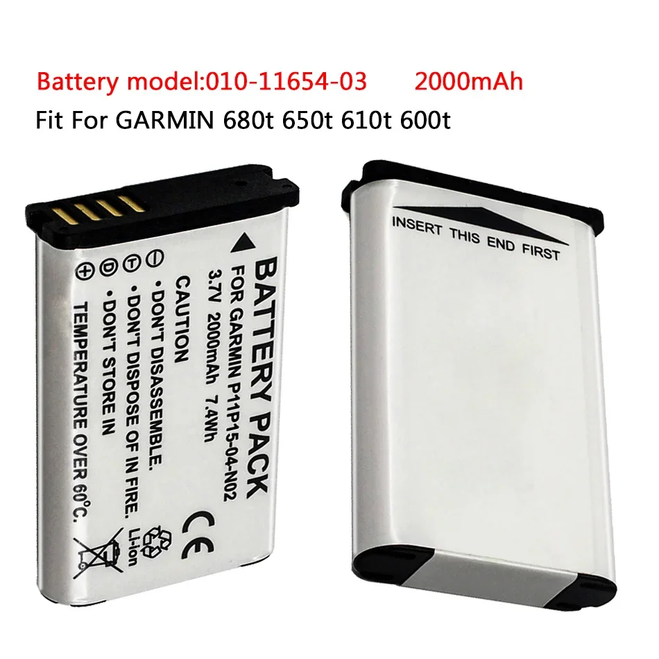 

Battery 010-11654-03 2000mAh For GARMIN Atemos 100 Monterra 680t 650t 610t 600t for Alpha 200i Handheld GPS VIRB Action Camera