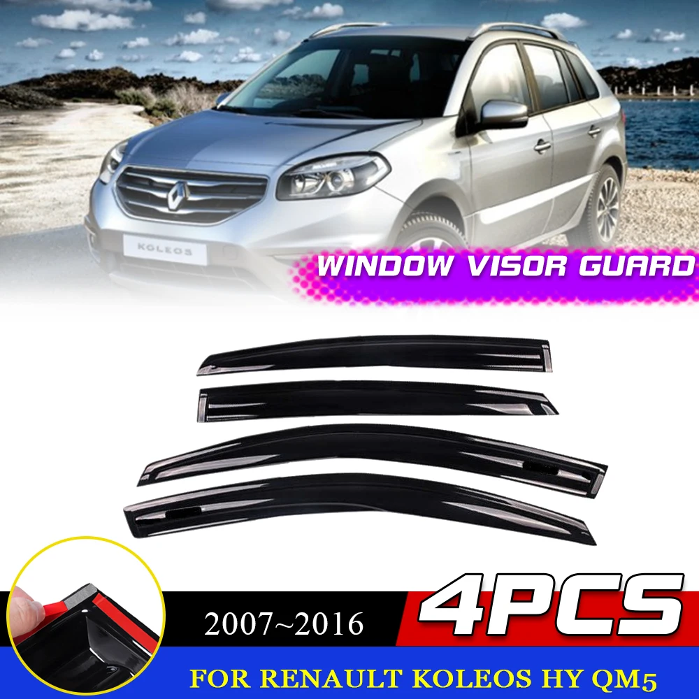 Visiera Per Finestre Per Renault Koleos Hy Samsung Qm5 2007 ~ 2016 2008 2009 2010 2011 2012 2013 2014 2015 Vent Awnings Sun Rain Sopracciglio Fumo Def