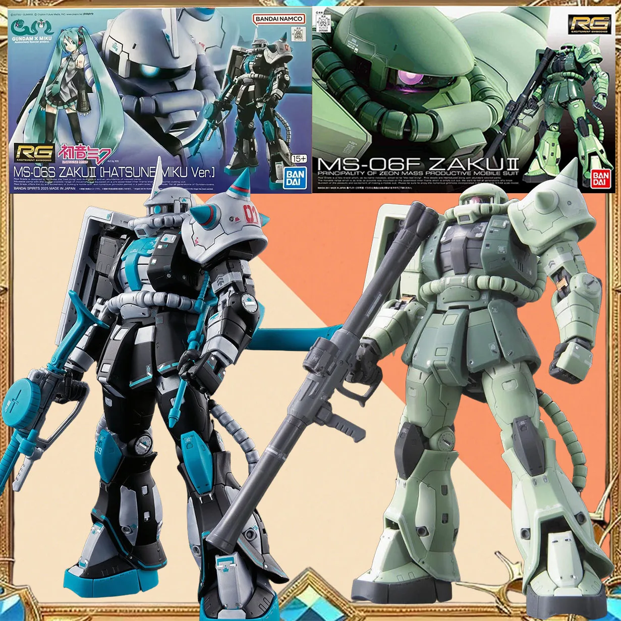 Original Box Bandai RG 1/144 MS-06S ZAKU2 HATSUNE MIKU GUNDAM