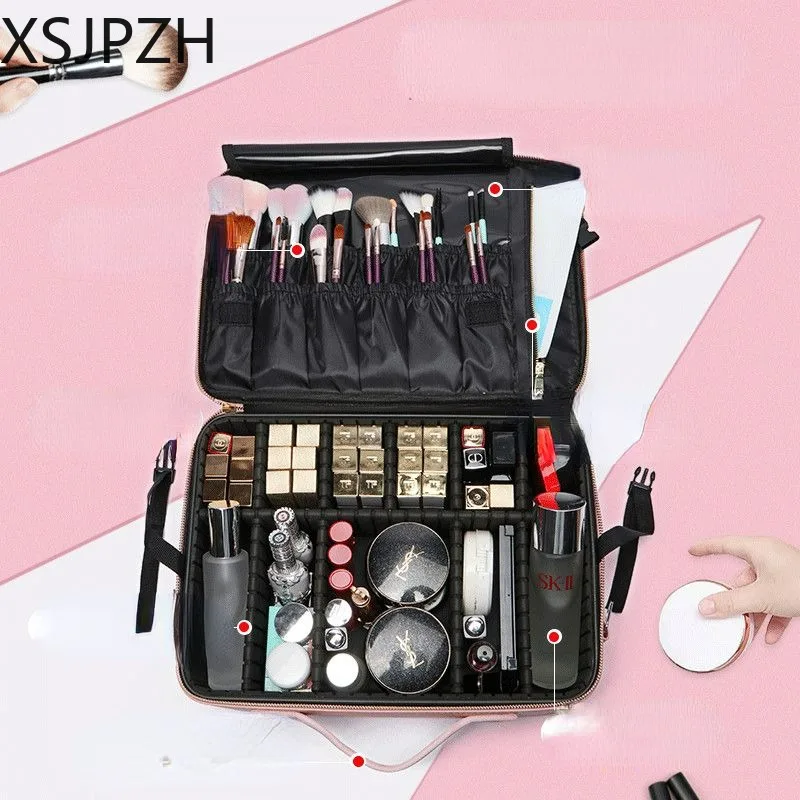 

Makeup Bag Large Capacity Women's Portable Storage Product 2023 New Travel Advanced Sense Professional Makeup Box Transparent