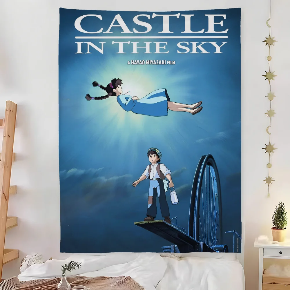 L-Laputa C-Castle In The SkyS Tapestry Bedroom Living Bar Garden Outdoor Microfiber Festival Decoration Background Art Banner