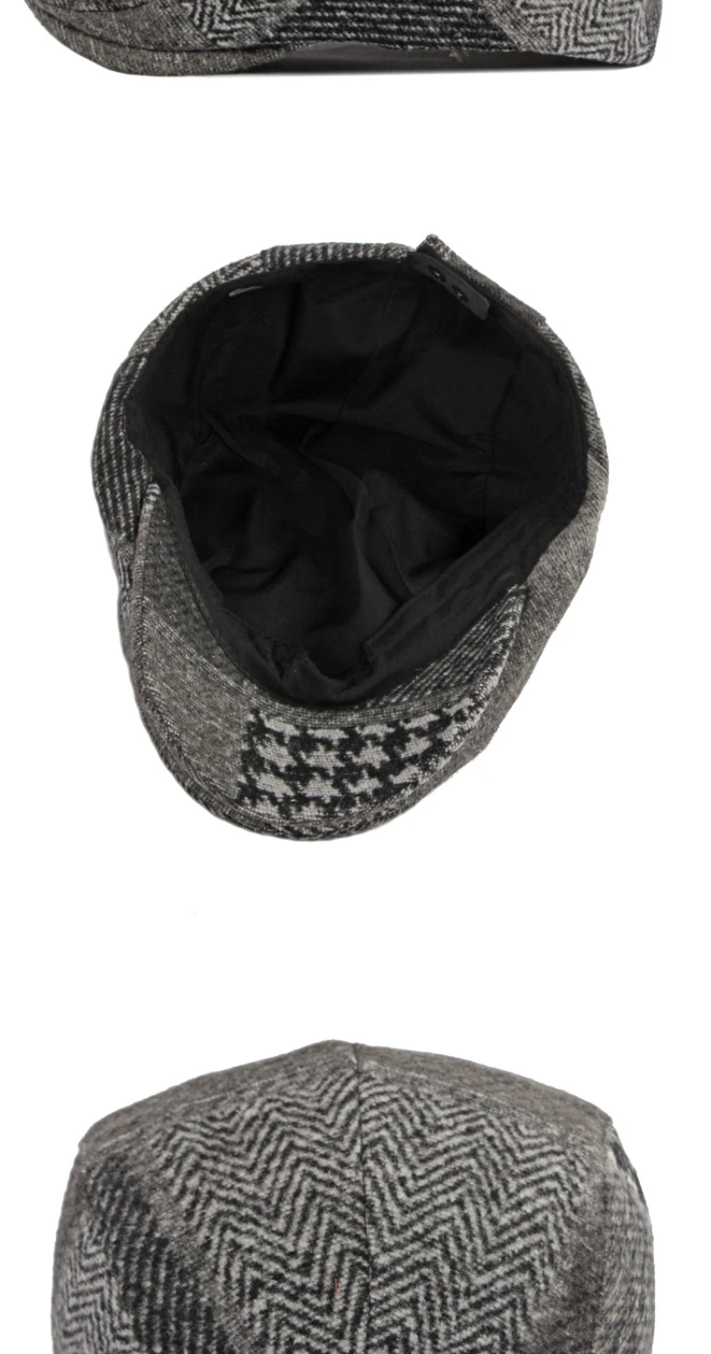 HT4091 Männer Frauen Baskenmütze Mütze Herbst Winter Hut für Männer Frauen Plaid Baskenmütze Hut Einstellbare Ivy Flache Kappe Künstler Hut Männlich Weiblich Berets – Detail 9