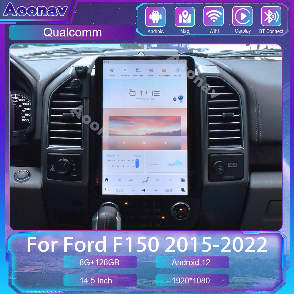 

Android 12 Tesla Vertical Screen Qualcomm Car Radio For Ford F150 2015-2022 14.5 Inch Multimedia Player 4G Wireless Carplay Unit
