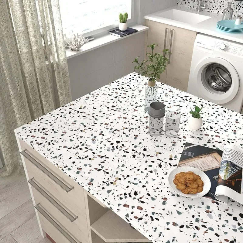 Terrazzo Contact Paper Rolo de Papel de Parede Autoadesivo Impermeável Decoração da Bancada do Granito Peel And Stick Sticker para Cozinha