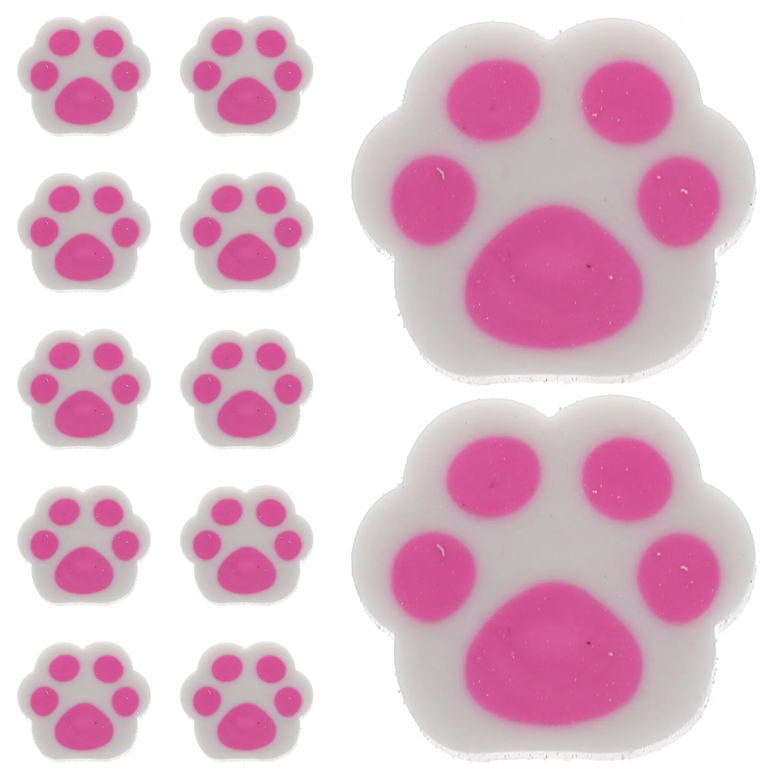 30Pcs 고양이 발 지우개 밝은 색상 미니 동물 지우개 학교 사무실 교실 창의적인 사용을위한 대량 문구 용품