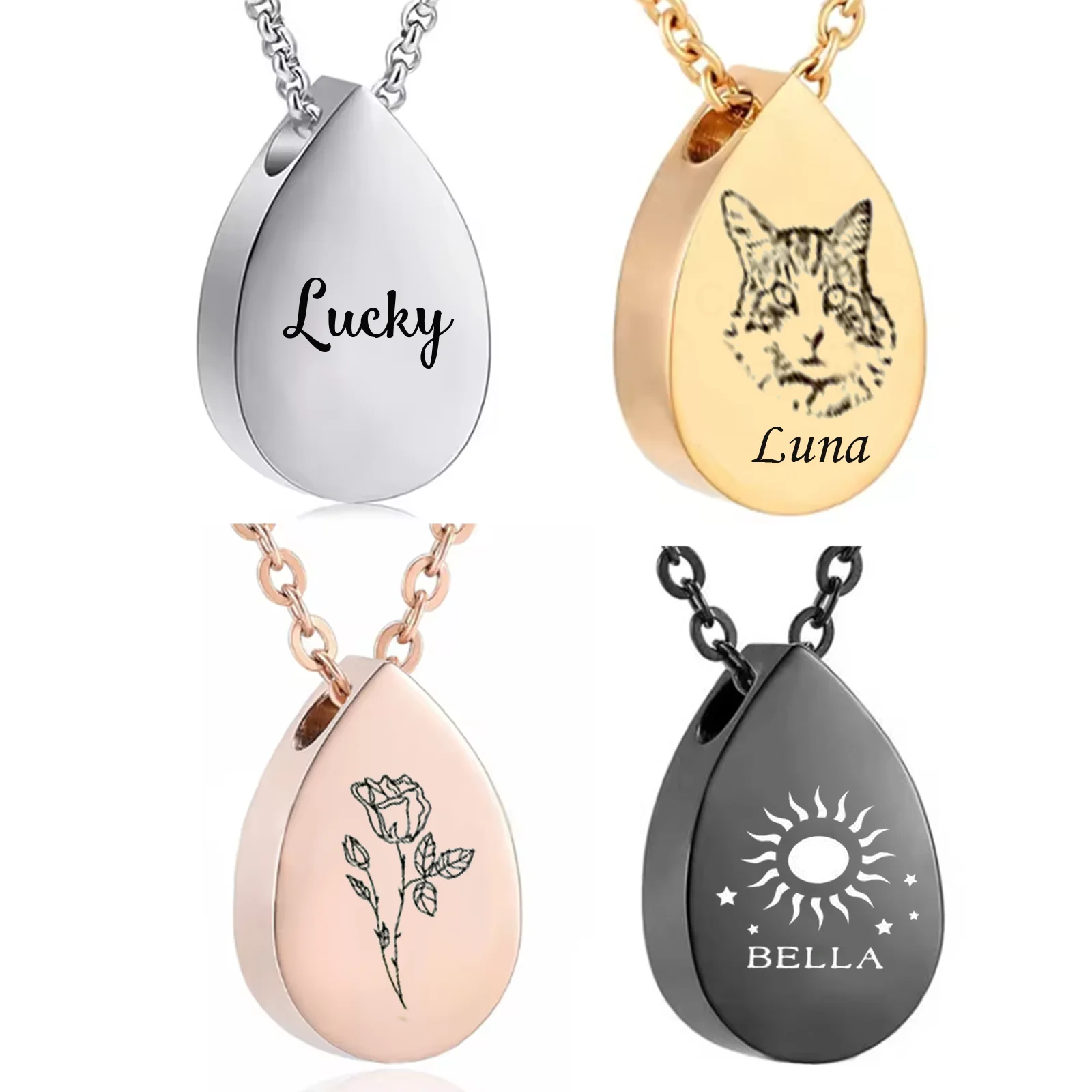 Pendentif Larme En Acier Inoxydable Sertie Zircon - Pour Cendres (humaines Ou Animales) - Neuf Avec étiquettes