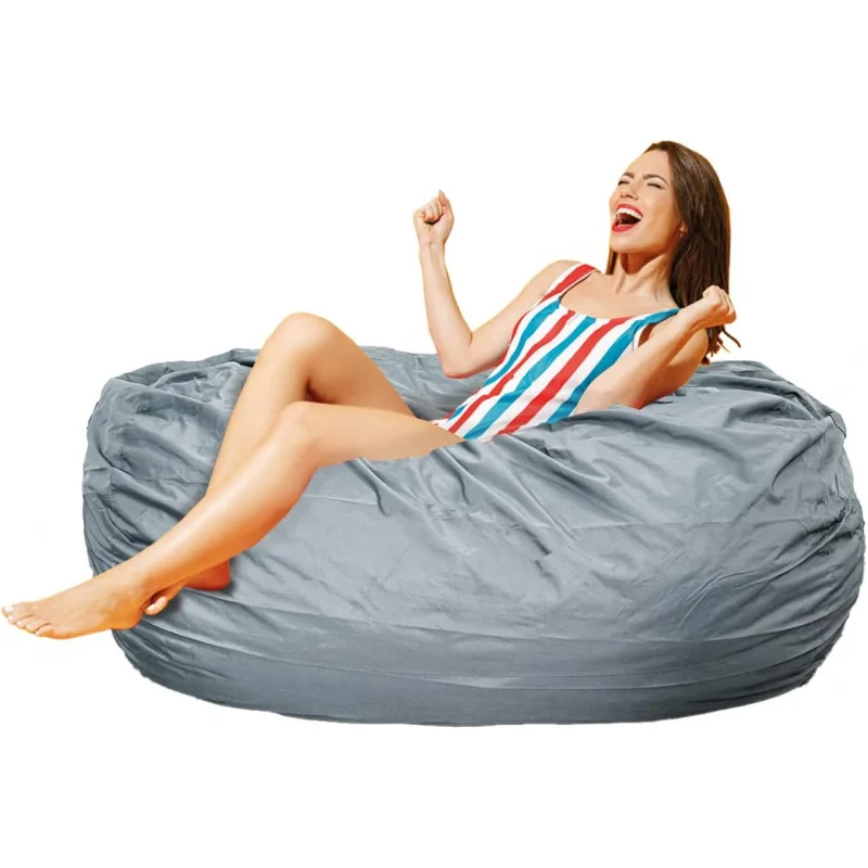 Outdoor/Indoor Bean Bag 7ft,-Repellent and Fading-Resistant, Comfortable Sack Chair for Patio, Backyard, Frontyard, Deck,