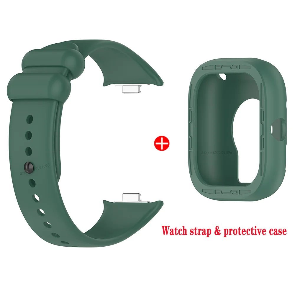 Silicone Strap and Case Set for Smartwatch Bracelet Replacement