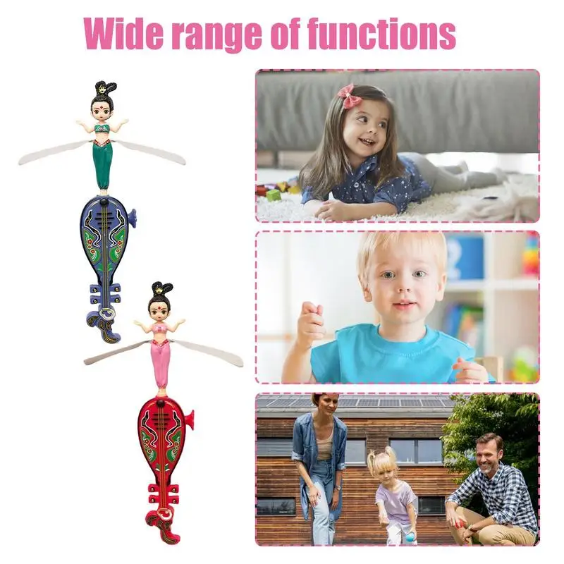 Flying Disc Toy 2 Pieces Flying Disc Fairy Spinner Toy Spinner Pull String Toys Birthdays Holidays Indoor
