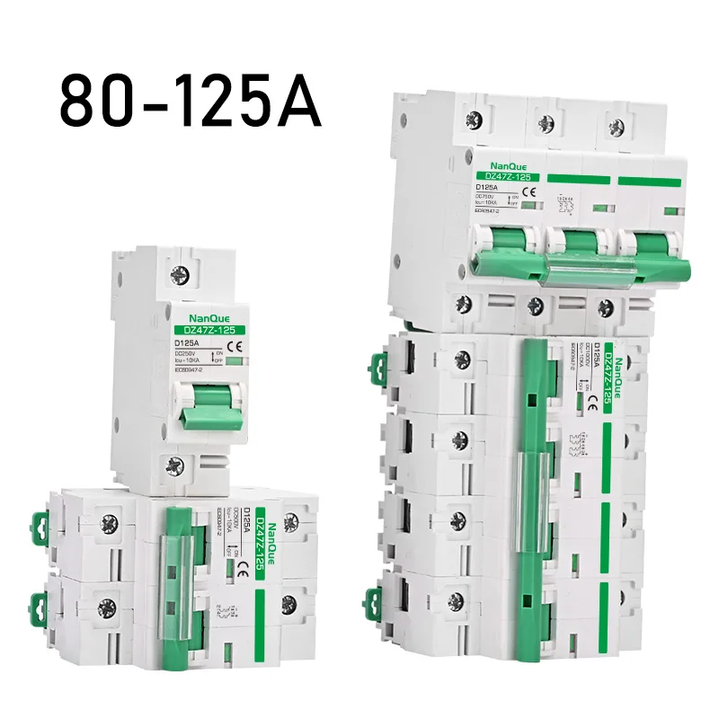 DC MCB 250V 500V 750V 1000V 1/2/3/4 Poles Photovoltaic Switch Solar Panel Protector Circuit Breaker for DC 16A 32A 50A 100A 125A circuit breaker,solar circuit breaker