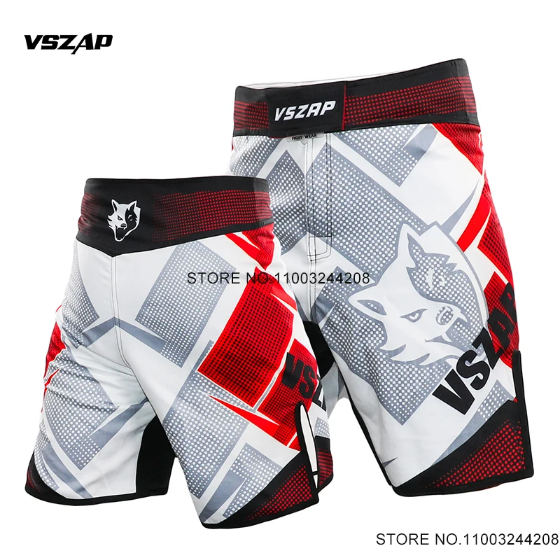 

Vszap MMA Shorts Mixed Martial Arts Fight Shorts Men Wolf Combat Sparring Muay Thai Boxing Training Kickboxing Grappling Shorts