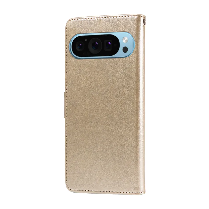 Fringed Iris Leather Flip Cover Wallet Phone Case with Card Slot
