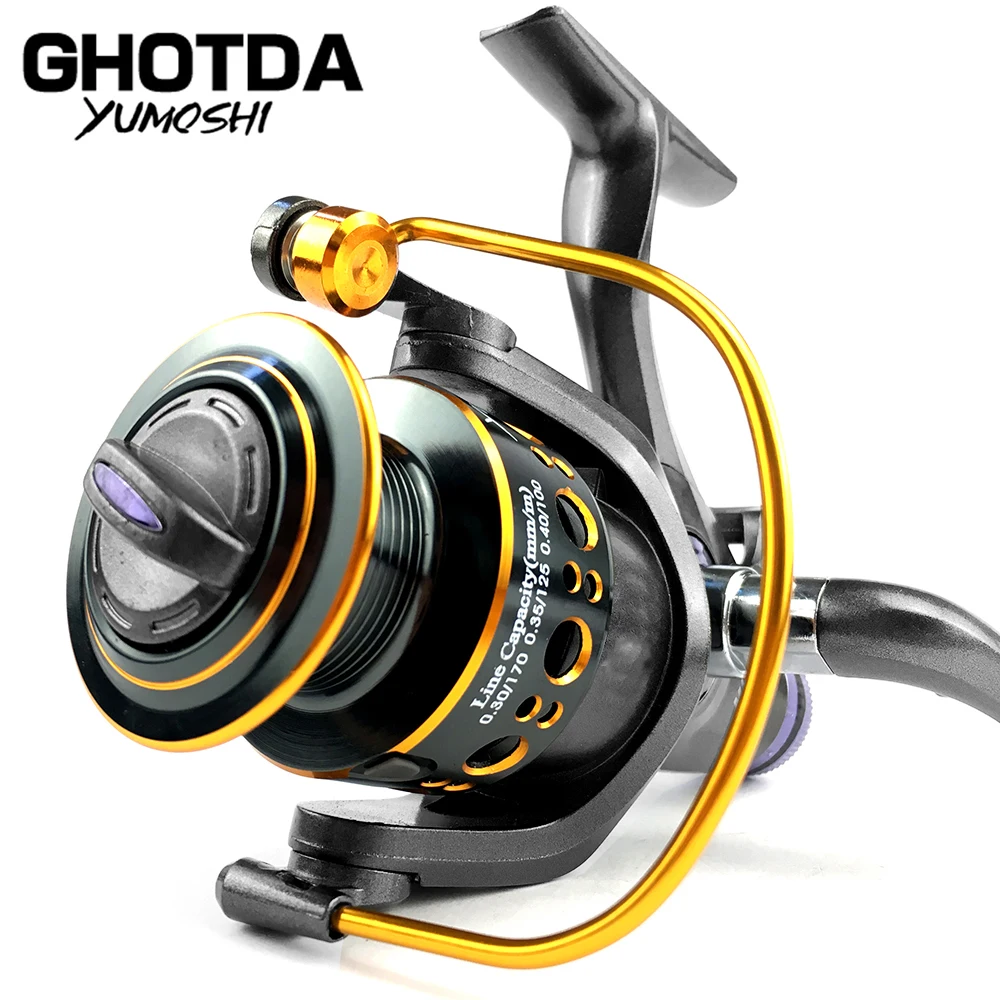 

3000-6000 Series Fishing Reel Gear Ratio 5.2:1/5.0:1 All Metal Sturdy Durable Salty/Freshwater Left Right Hand Interchangeable