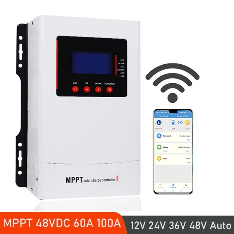 

WiFi MPPT Solar Charge Controller 60A 100A 12V 24V 48V Solar Panel Charging Regulator For LiFePO4 Lithium Lead Acid Gel Battery
