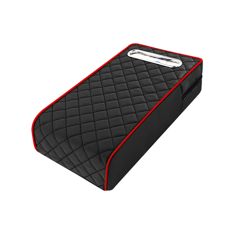 티슈 보관 메모리 폼 높이 패드가있는 자동차 팔걸이 커버 가죽 범용 자동 센터 팔걸이 보호 쿠션 지원