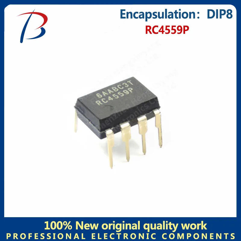 Amplificador integrado rc4559p, 10pcs, na linha com o silkscreen dip8, rc4559p