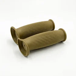 Retro Non - Slip Rubber Motorcycle Handlebar Grips (1 Pair) (Light Yellow)