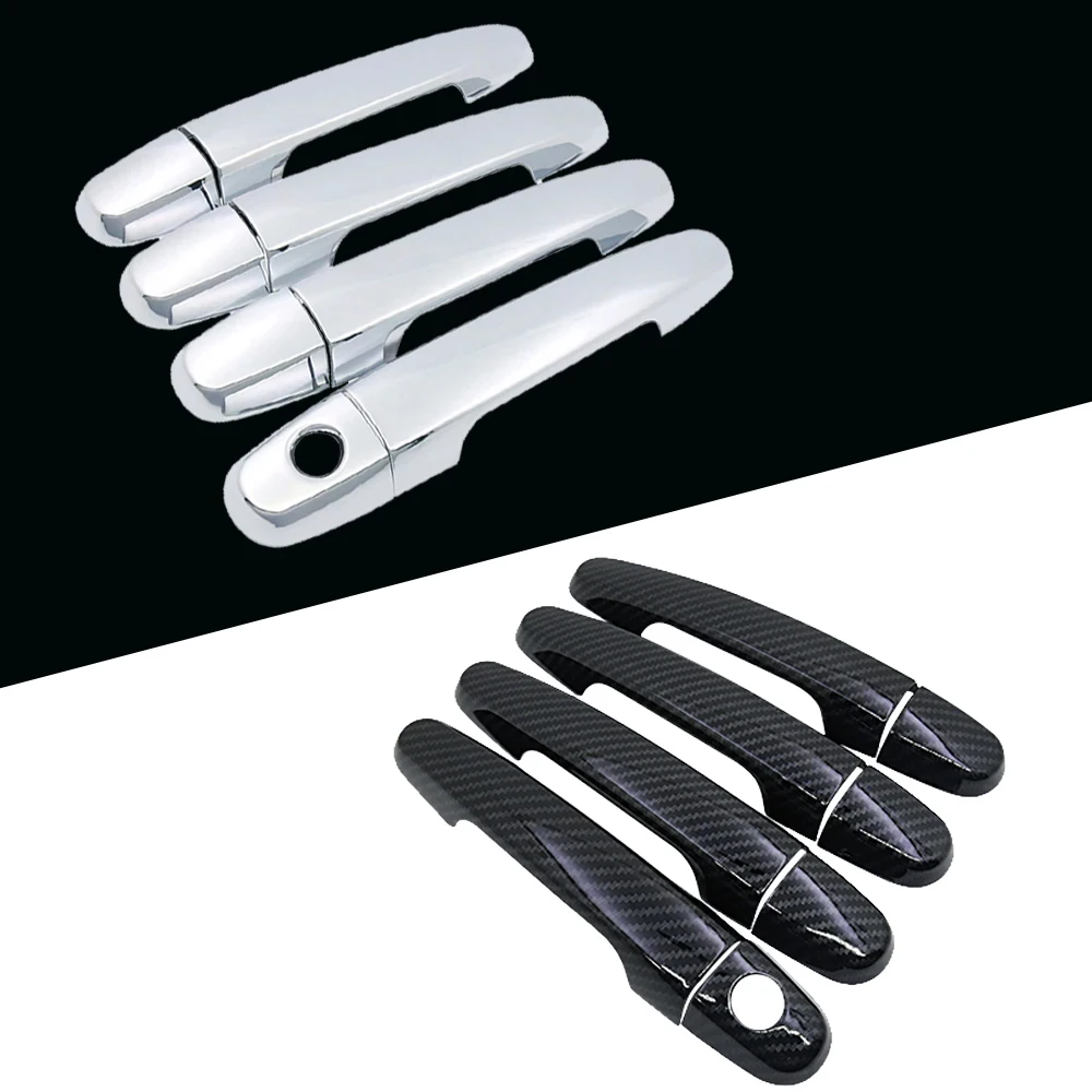 For Renault Samsung SM7 L47 MK2 2011~2019 Car Carbon Fiber Handles Or Chrome Gloss Door Handles Covers Trim Sets Car Accessories