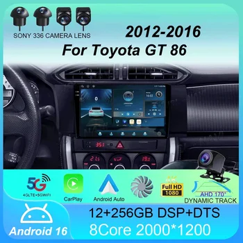 Autoradio GPS Android 16 per Toyota GT 86 e Subaru BRZ LHD 2012-2016, Carplay, Unità Multimediale Auto, DSP, Stereo, DVD, Video