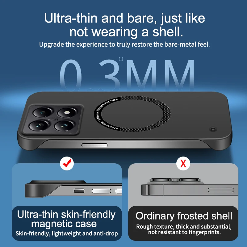 Xiaomi 14T Pro Luxury Frameless Magnetic Lightweight Back Cover