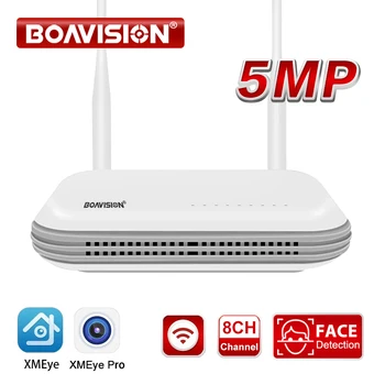 8CH WIFI 미니 NVR H.265 무선 네트워크 비디오 레코더, 5MP 3MP WIFI 감시 보안 카메라 2.5 
