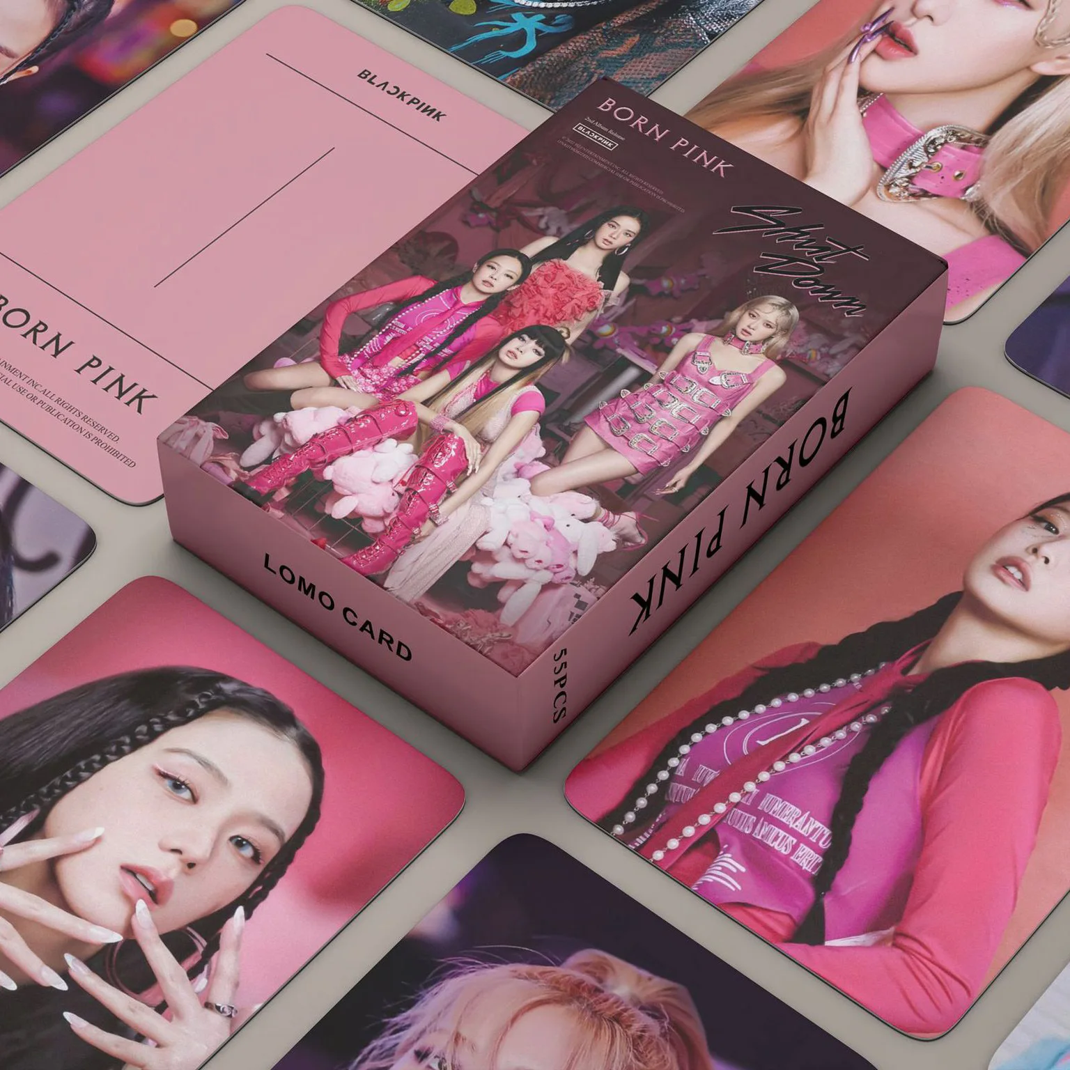 DraggmePartty 55 Pcs BLACK-PINK BORN PINK Album Lomo Card Kpop Photocards  Postcards PINK VENOM Series 