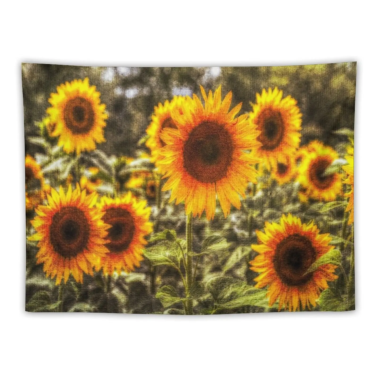 

Sunflowers With Canvas Texture Tapestry Anime Decor Cute Room Decor Tapestry