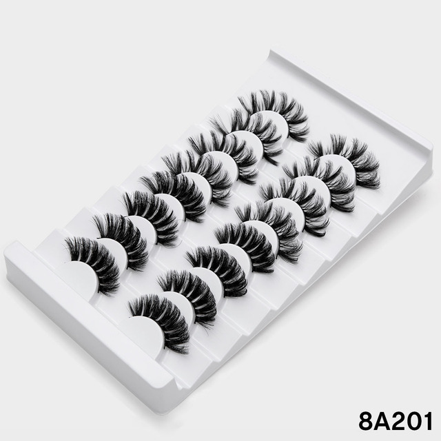 8 pairs 3D Mink Lashes Natural False Eyelashes Dramatic Volume Fake Lashes Makeup Eyelash Extension Silk Eyelashes