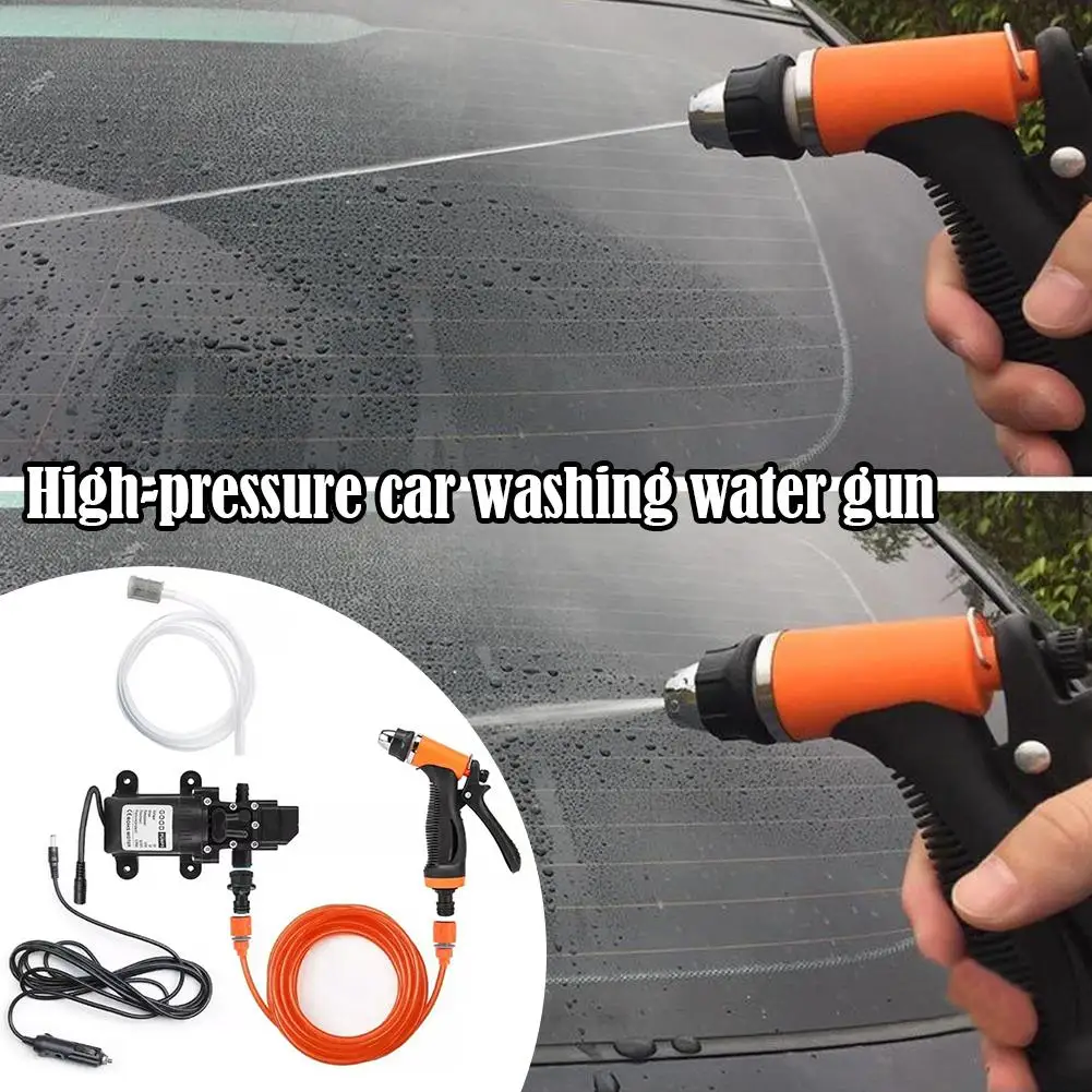 12v 휴대용 자동차 세탁기 100w 130psi 자동차 청소용 스프레이 건이 있는 고압 워터 펌프 자동차 디테일링 캠핑 Y9r0