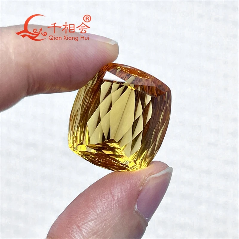 30.85ct  long cushion shape millennium cutting beautiful Natural Citrine gemstone loose stone jewelry making GRC certificated