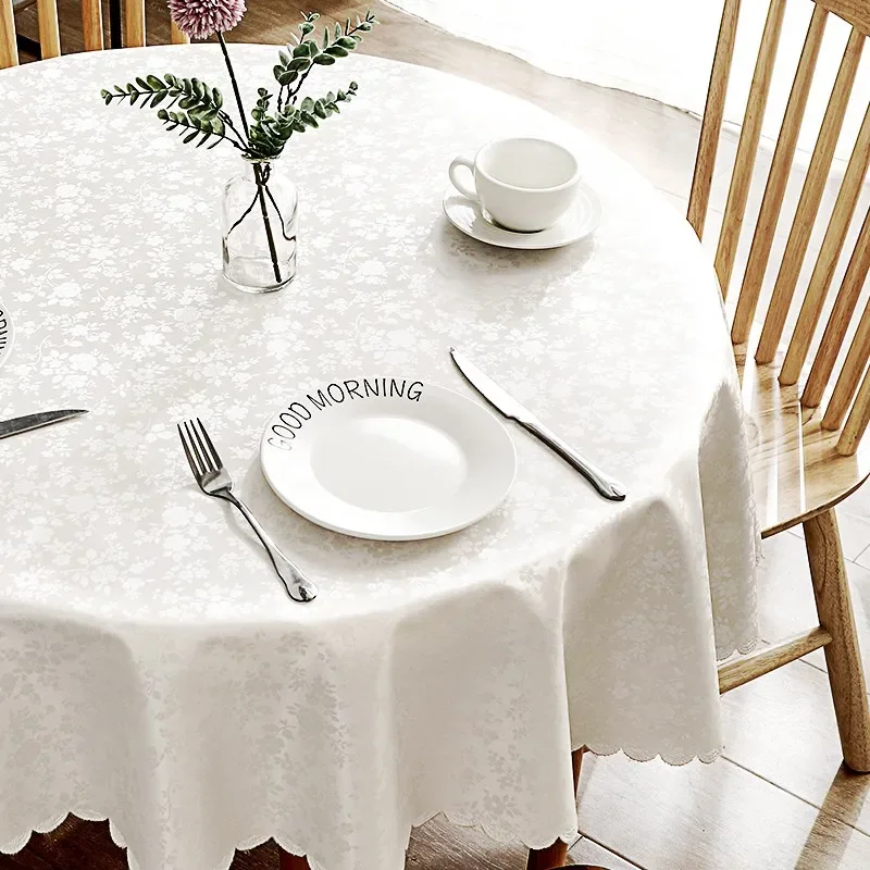 

Premium Hotel PU Table Cloth Waterproof, Oil Resistant, Wash Free, and Scald Resistant Round Table Cloth