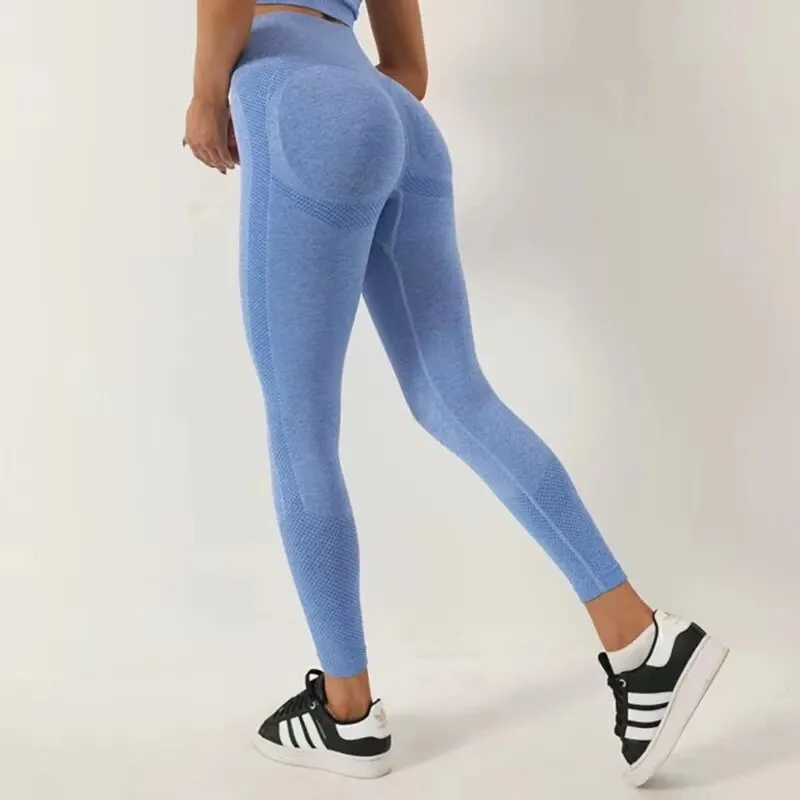 Fitness Women Sport Seamless Leggings High Waist Elastic Solid Yoga Leggings Gym Jogging Quick Dry Push Up Slim Pants Female Sports Leggings Yoga Pants Sports Pants