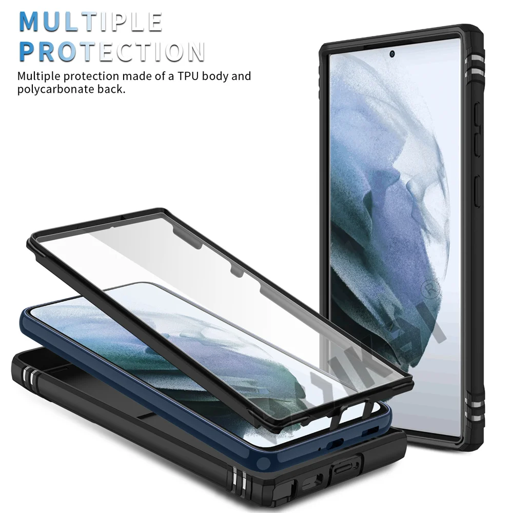 HUIKAI Case For Samsung S22 S21 FE Ultra Plus A52 A51 A32 5G Heavy Duty with Camera 360 Degree Rotate Kickstand Shockproof Cover