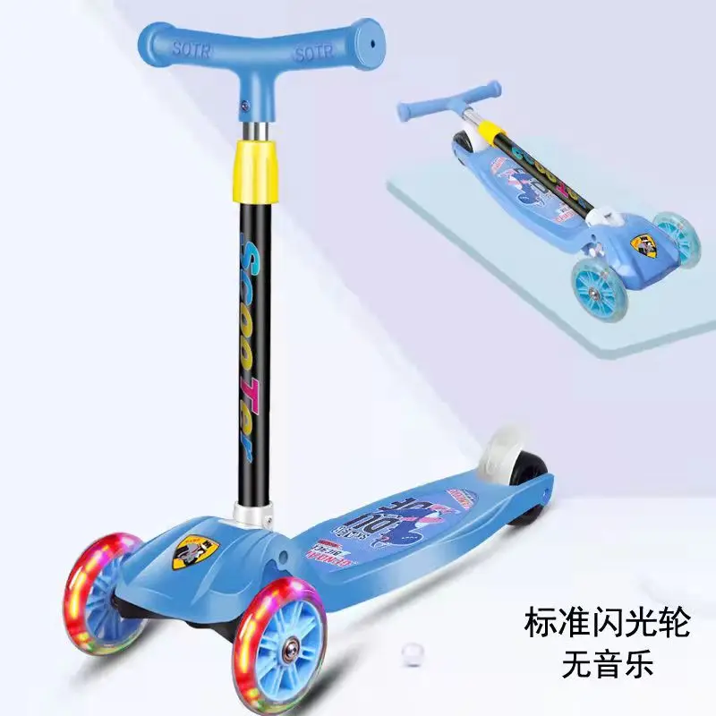 Children Scooter 3 Wheel Scooter with Light Up Flash Wheels Music For 2-8 Year Kids Adjustable Height Foldable children scooter folding scooter