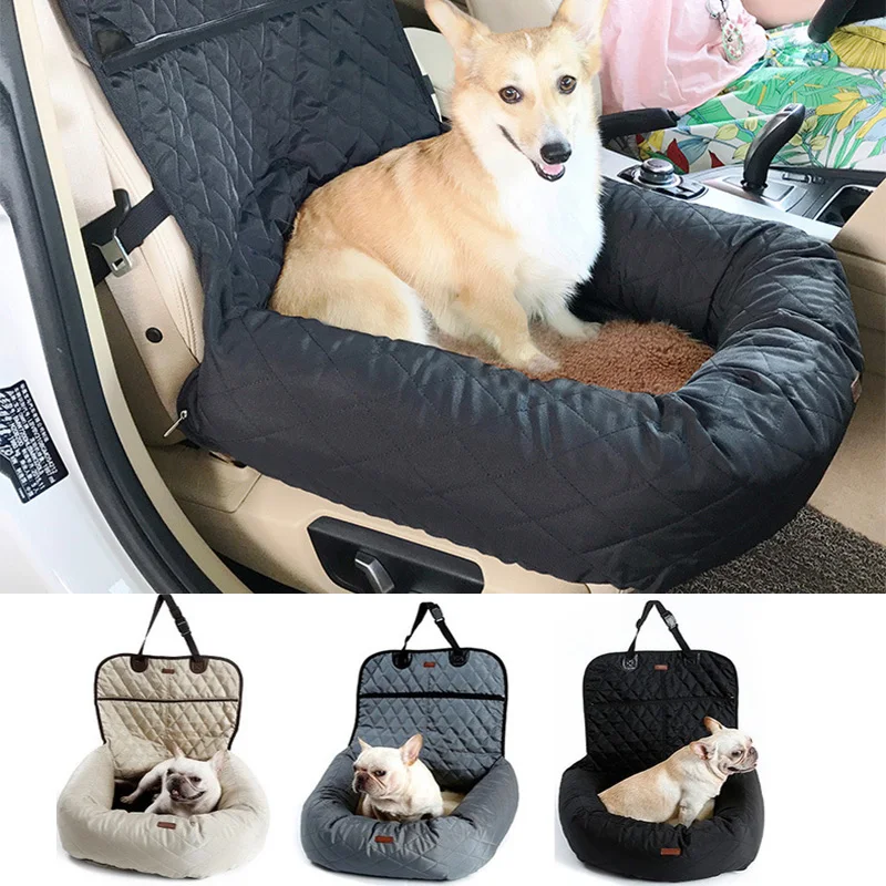 2 in 1 Pet Dog Carrier Folding Car Seat Pad Safe Carry House Puppy Bag Car  Travel Accessories Waterproof Dog Seat Bag Basket