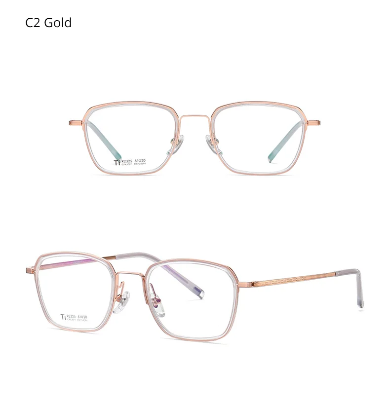 Ralferty Unisex Full Rim Polygon Square Titanium Eyeglasses 92325 Image 3