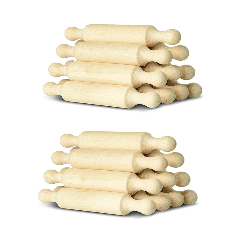 20X Wooden Mini Rolling Pin 6 Inches Long Kitchen Baking Rolling Pin