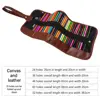 Hot 24/36/48/72 Holes Makeup Wrap Holder Roll Up Pen Bag Thick Canvas Pen Curtain Stationery Organizer School Office Supplies 6