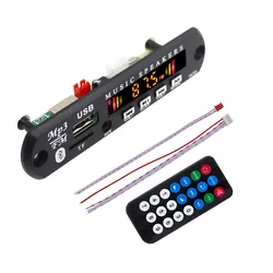 Wireless Audio Receiver Module with FM Radio, USB, TF Card, and AUX Input (Black)