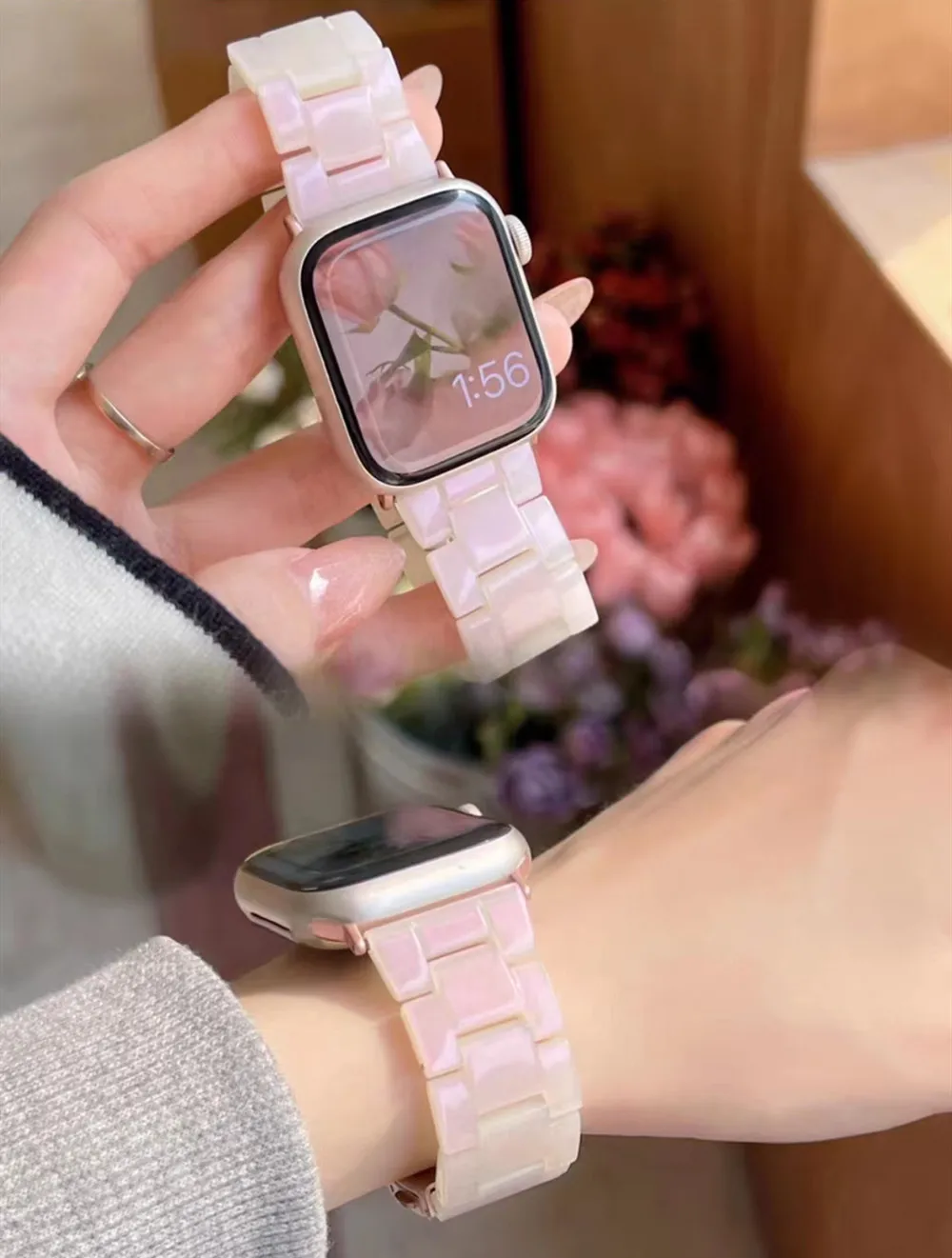 New Lightweight Resin Bracelet Strap for Apple Watch Band se7 6 5 4 40mm 44mm Colorful Wristband for iWatch 3 2 1 38mm 42mm Loop