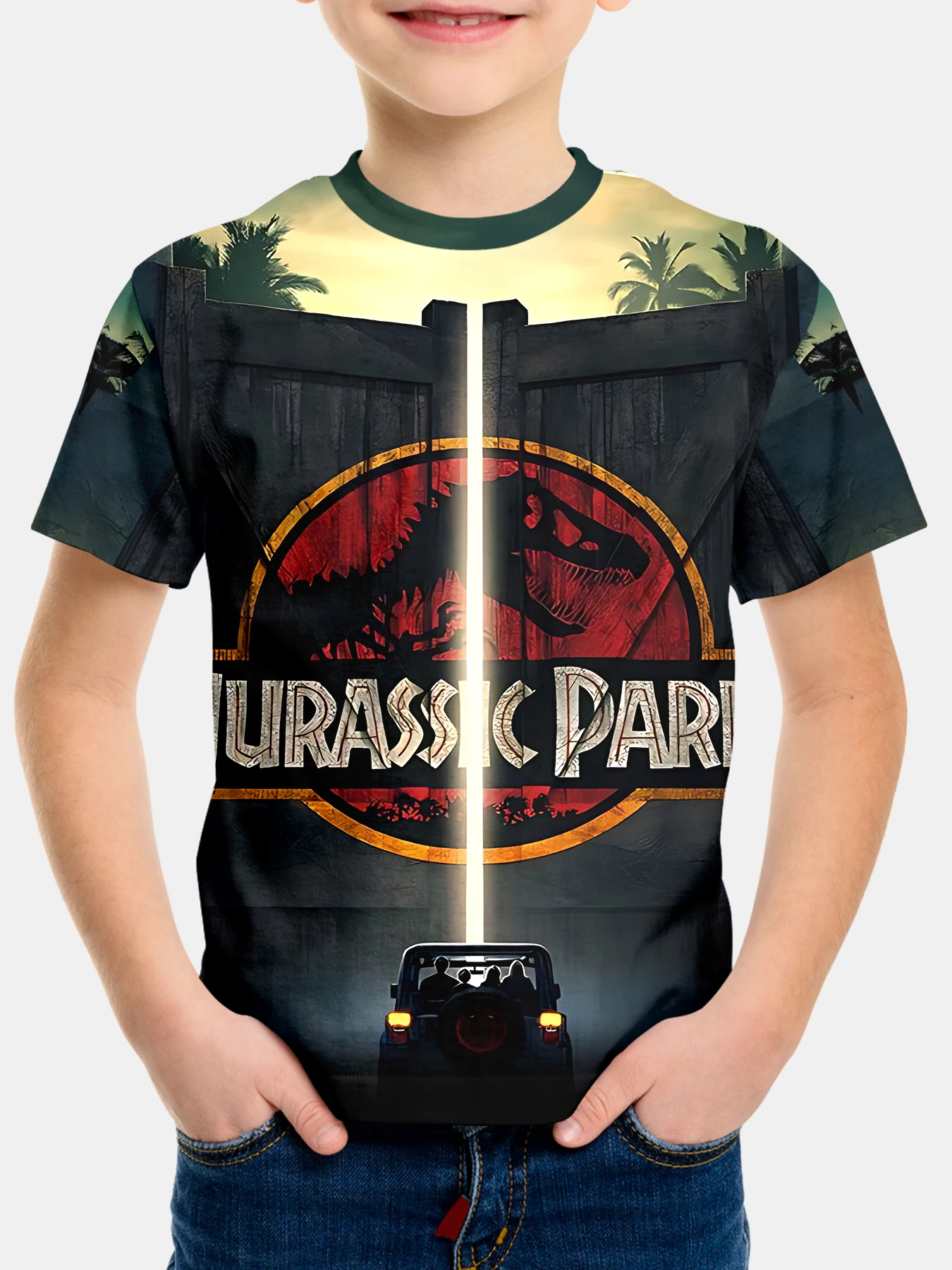 Jurassic Dinosaur Park World 3D Print Baby Clothing 5 to 14 Years Male Outdoor Clothes for Children Boy Girl Child Top T-Shirt 2