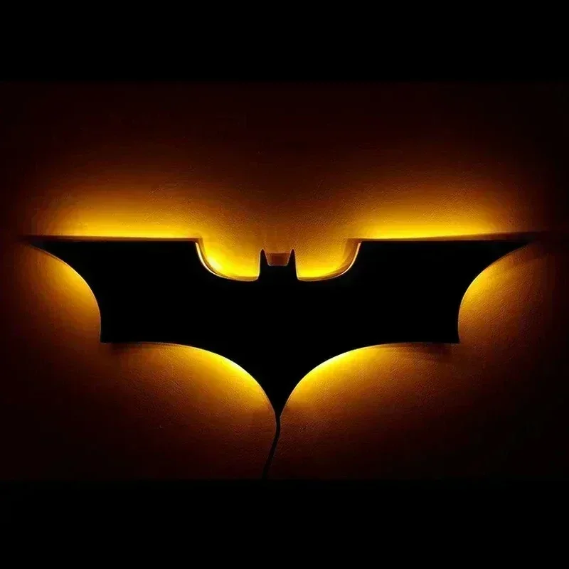 Batmanes Night Light Cool Remote Control Multi Color 3D Creative Bat Atmosphere Home Decoration Bedroom Wall Hanging Lamp 3