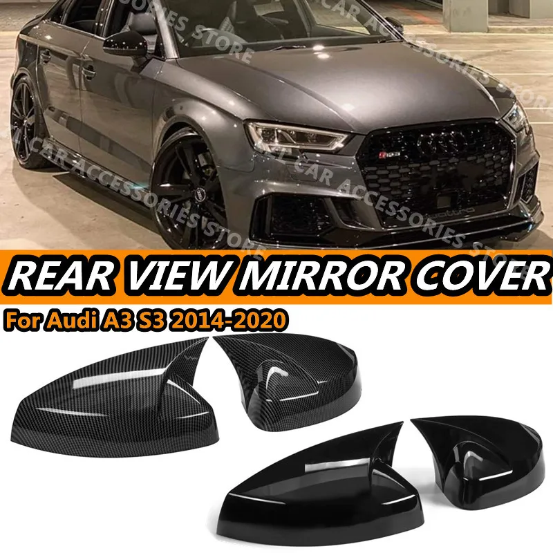 2PcsSideCarRearViewMirrorCoverCapsForAudiA3S3RS38VTFSITDI