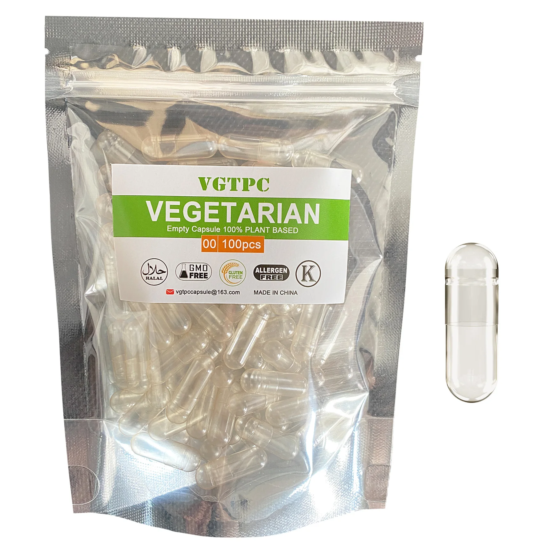 100pcs Empty Pill Capsule Size 00# 0# Empty Vegetarian Capsule Clear Transparent Hard Vegan DIY Filler Veggie Pill Capsules