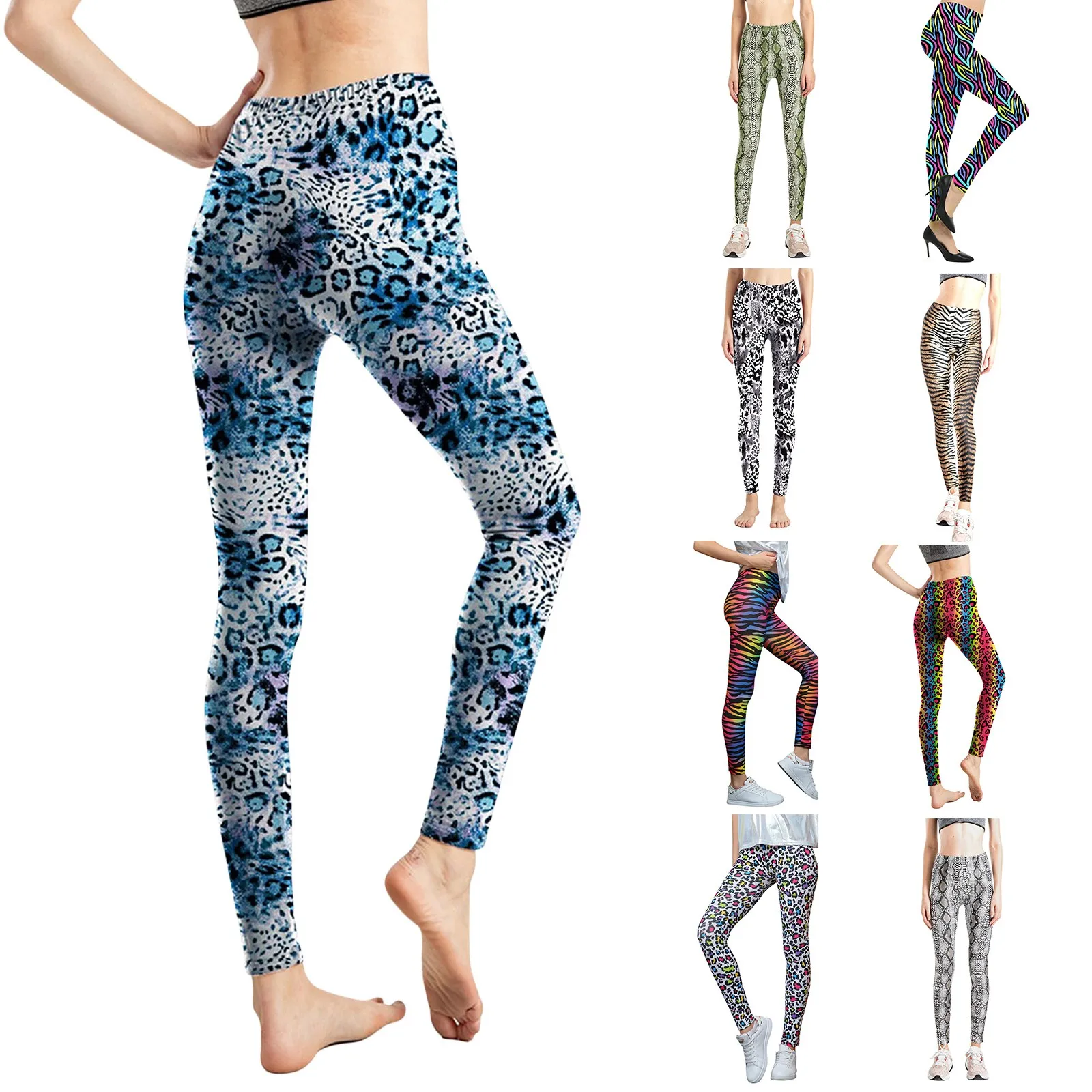 Sexy Leopard Leggings Animal Print Elastic Pants Snake Zebra Tights High Waist Legging Women Slim Workout Casual Yoga Trousers