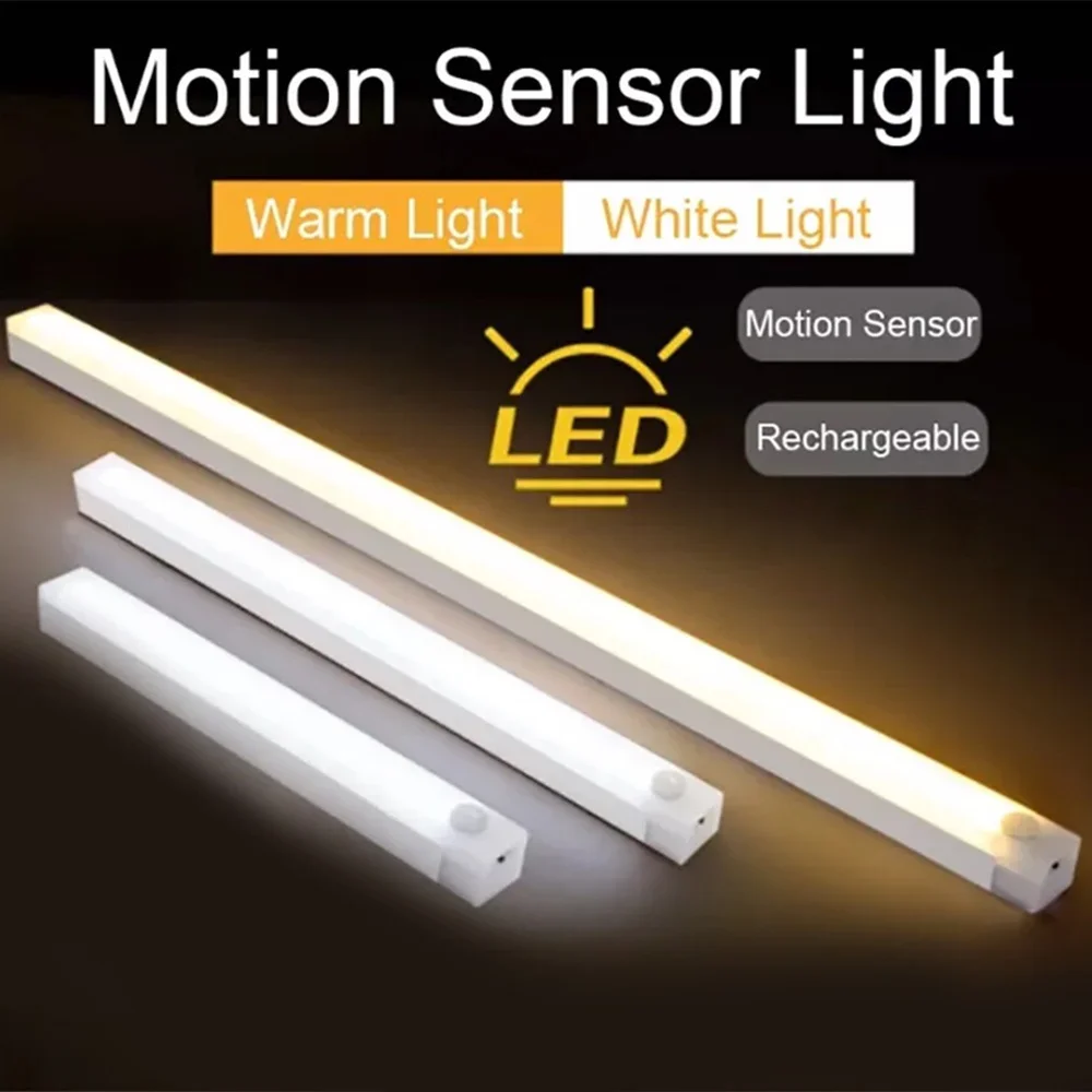 LED 모션 센서 램프 야간 조명, USB C 타입 충전식 램프, 침실 캐비닛 옷장 램프, 주방용 계단 