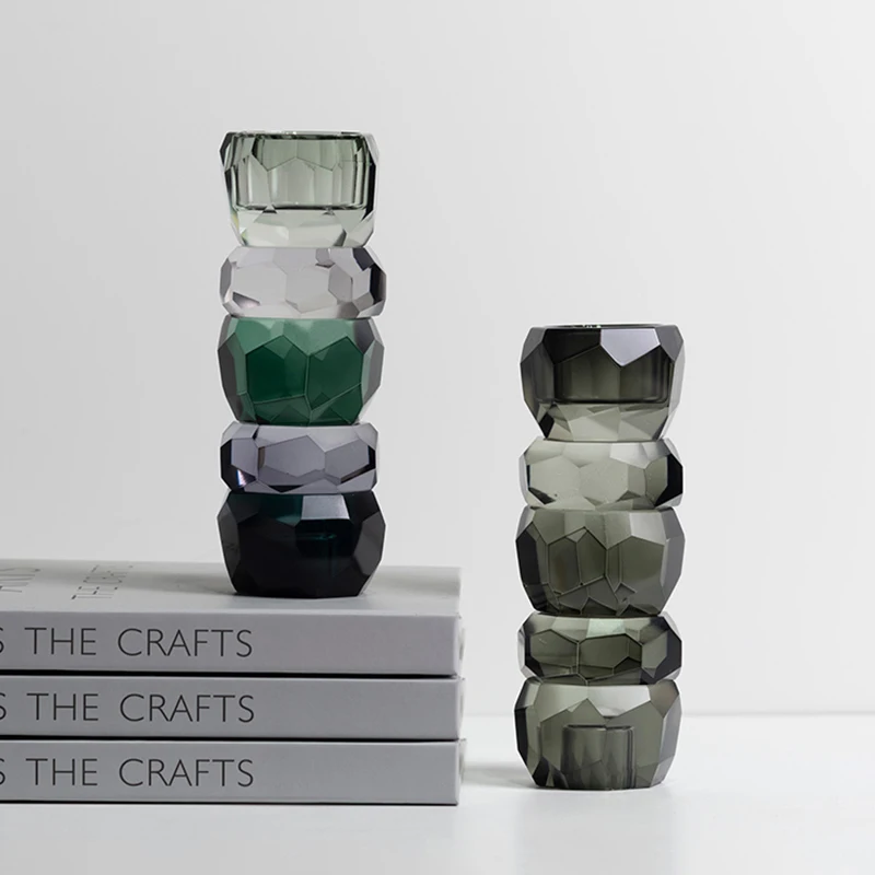 

Interior Crystal Candle Holder Transparent Base Small Luxury Candle Holder Pillar Nordic Bougies Et Supports Birthday Decoration