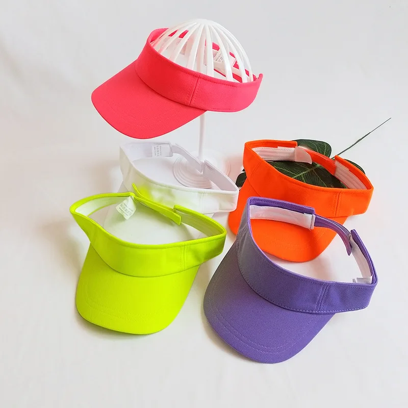 Sun Visors Women Tennis Caps Neon Green Orange Lime Caps Men Women Adjustable Sport Visors Golf Tennis Hiking Camping Hats tennis caps golf hat